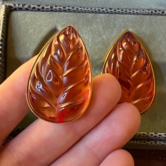 Vintage Lalique Crystal Earrings - Picture 6 of 12